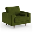 Pemberly Row Contemporary Performance Velvet Arm Chair in Forest