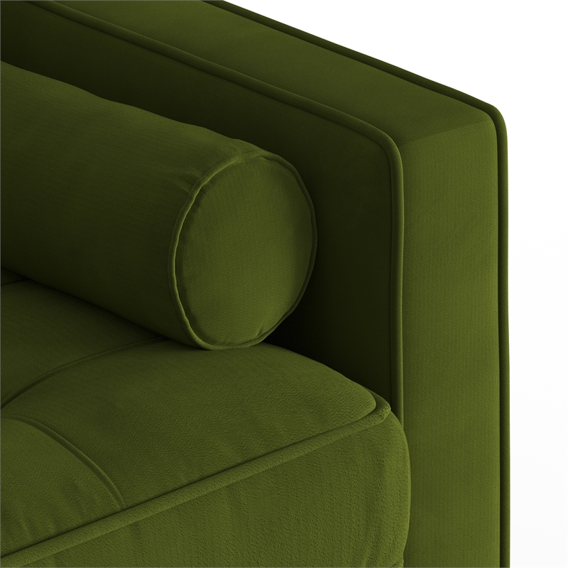Pemberly Row Contemporary Performance Velvet Arm Chair in Forest