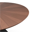 Pemberly Row Contemporary Round Dining Table in Black and Walnut