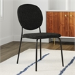Pemberly Row Contemporary Boucle Side Chairs (Set of 2) in Black