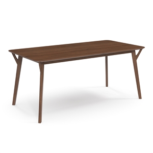 Pemberly Row Contemporary 71&quot Rectangular Dining Table in Walnut