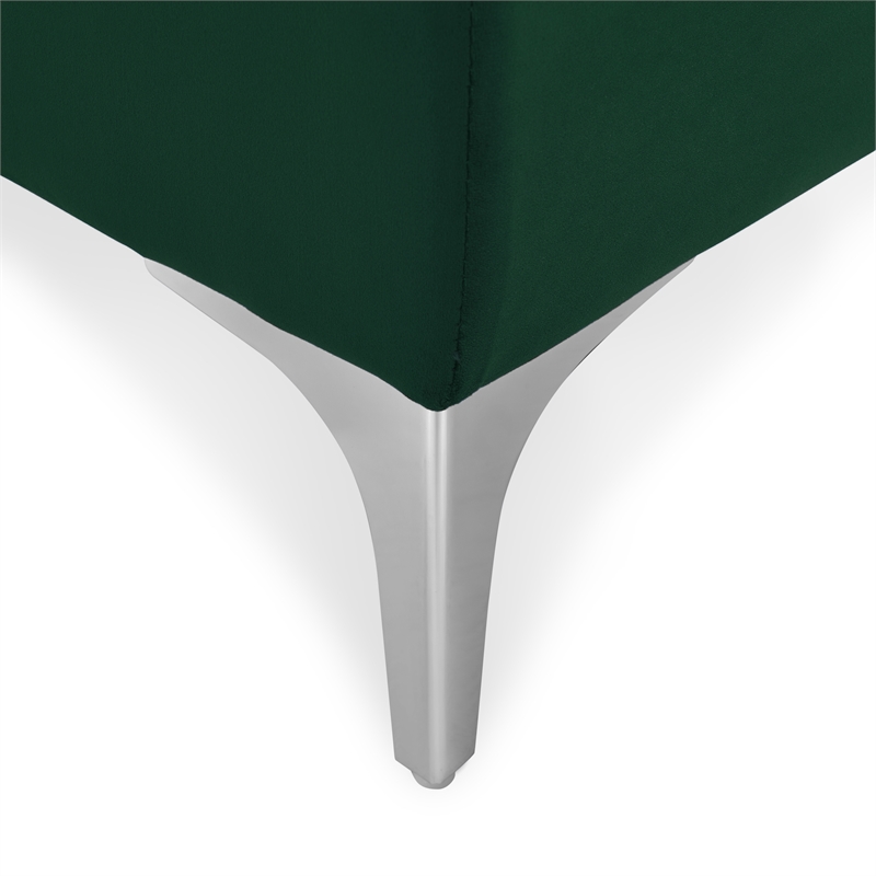 Pemberly Row Contemporary Velvet Reversible Sectional in Emerald