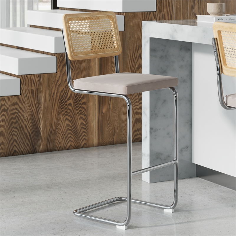 Pemberly Row Contemporary Bar Height Stools - (Set of 2) in Gray