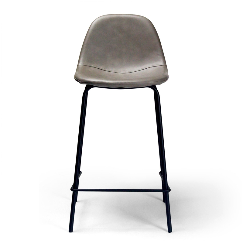 Pemberly Row Vegan Leather Counter Height Stools (Set of 2) in Smoke