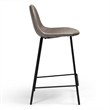 Pemberly Row Vegan Leather Counter Height Stools (Set of 2) in Smoke