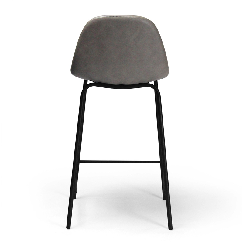 Pemberly Row Vegan Leather Counter Height Stools (Set of 2) in Smoke