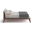 Pemberly Row Modern Walnut Curved Upholstered Full-Size Bed in Walnut