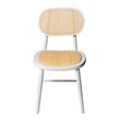 Pemberly Row Solid Wood with Natural Cane Side Chairs (Set of 2) in White