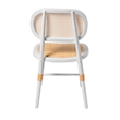 Pemberly Row Solid Wood with Natural Cane Side Chairs (Set of 2) in White