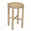 Pemberly Row Solid Wood with Natural Woven Cane Side Table in Natural