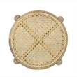 Pemberly Row Solid Wood with Natural Woven Cane Side Table in Natural
