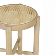 Pemberly Row Solid Wood with Natural Woven Cane Side Table in Natural