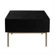 Pemberly Row Solid Wood with Natural Woven Cane Coffee Table in Black