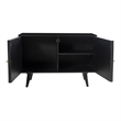 Pemberly Row Two-Door Solid Wood with Natural Cane Sideboard in Black