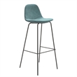 Pemberly Row Performance Velvet Bar Height Stools (Set of 2) in Ocean