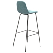 Pemberly Row Performance Velvet Bar Height Stools (Set of 2) in Ocean