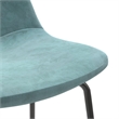 Pemberly Row Performance Velvet Bar Height Stools (Set of 2) in Ocean