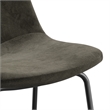 Pemberly Row Performance Velvet Bar Height Stools (Set of 2) in Smoke
