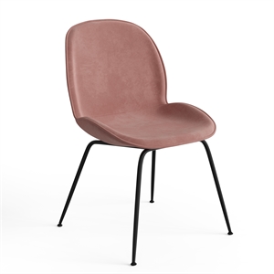 Pemberly Row Velvet Side Chairs with Black Matte Metal Legs (Set of 2)