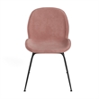Pemberly Row Velvet Side Chairs with Black Matte Metal Legs (Set of 2)