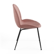 Pemberly Row Velvet Side Chairs with Black Matte Metal Legs (Set of 2)