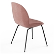 Pemberly Row Velvet Side Chairs with Black Matte Metal Legs (Set of 2)