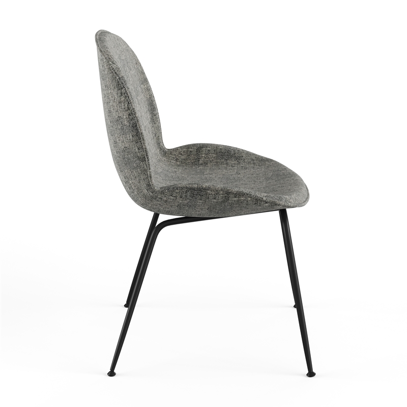 Pemberly Row Fabric Side Chairs with Black Matte Metal Legs (Set of 2)