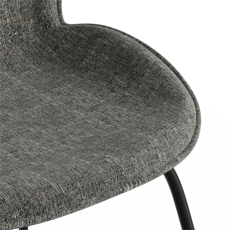 Pemberly Row Fabric Side Chairs with Black Matte Metal Legs (Set of 2)