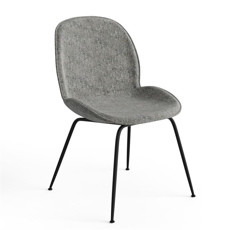 Pemberly Row Fabric Side Chairs with Black Matte Metal Legs (Set of 2)