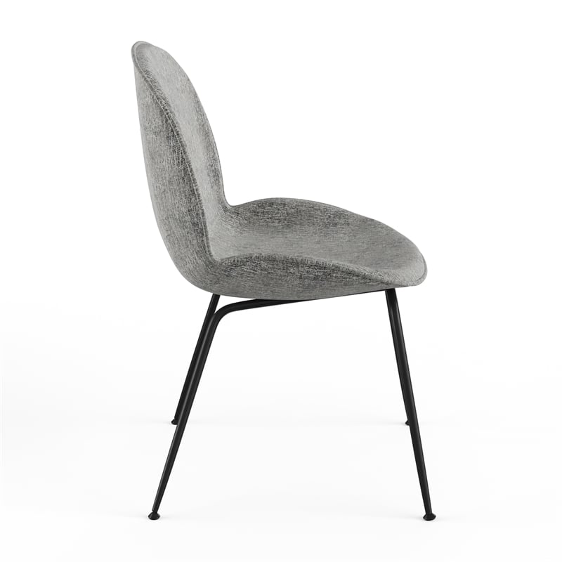 Pemberly Row Fabric Side Chairs with Black Matte Metal Legs (Set of 2)
