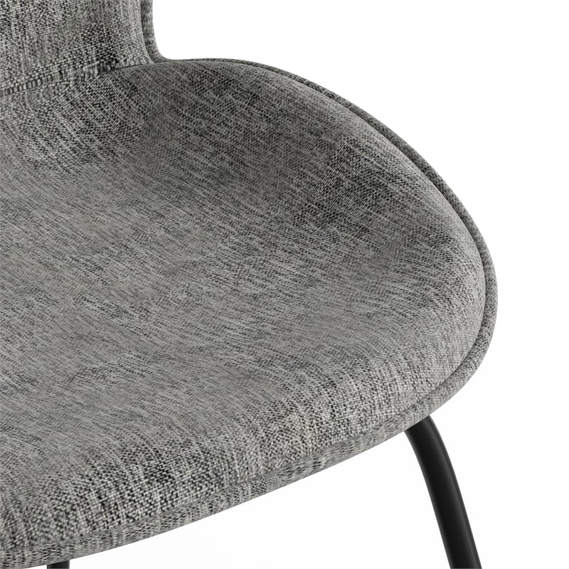 Pemberly Row Fabric Side Chairs with Black Matte Metal Legs (Set of 2)