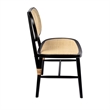 Pemberly Row Solid Wood with Natural Cane Side Chairs (Set of 2) in Black