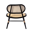 Pemberly Row Solid Wood with Natural Cane Side Chairs (Set of 2) in Black