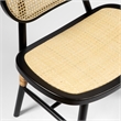 Pemberly Row Solid Wood with Natural Cane Side Chairs (Set of 2) in Black