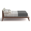 Pemberly Row Modern Walnut Curved Upholstered Queen-Size Bed in Walnut
