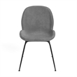 Pemberly Row Velvet Side Chairs with Black Matte Metal Legs (Set of 2)