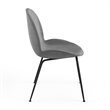 Pemberly Row Velvet Side Chairs with Black Matte Metal Legs (Set of 2)