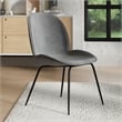 Pemberly Row Velvet Side Chairs with Black Matte Metal Legs (Set of 2)