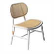Pemberly Row Solid Wood with Natural Cane Side Chairs (Set of 2) in White