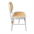 Pemberly Row Solid Wood with Natural Cane Side Chairs (Set of 2) in White