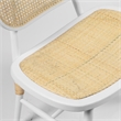 Pemberly Row Solid Wood with Natural Cane Side Chairs (Set of 2) in White