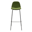 Pemberly Row Performance Velvet Bar Height Stools (Set of 2) in Forest