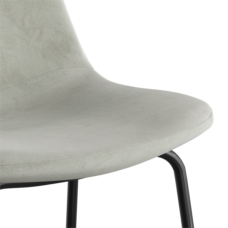 Pemberly Row Performance Velvet Bar Height Stools (Set of 2) in Silver