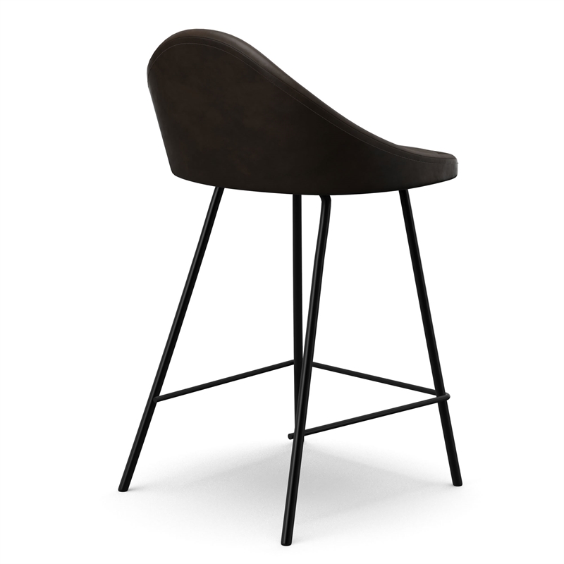 Pemberly Row Vegan Leather Counter Height Stools (Set of 2) in Tobacco