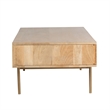 Pemberly Row Solid Wood with Natural Woven Cane Coffee Table in Natural