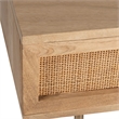 Pemberly Row Solid Wood with Natural Woven Cane Coffee Table in Natural
