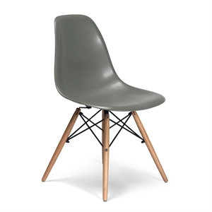 Pemberly Row Durable Molded Plastic Seat Side Chairs (Set of 2) in Gray