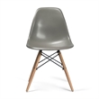 Pemberly Row Durable Molded Plastic Seat Side Chairs (Set of 2) in Gray
