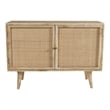 Pemberly Row Two-Door Solid Wood with Natural Cane Sideboard in Natural