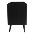 Pemberly Row Three-Door Solid Wood with Natural Cane Sideboard in Black